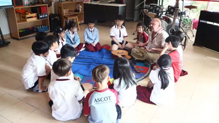PYP student at music performance art classroom- Primary years programme at ascot