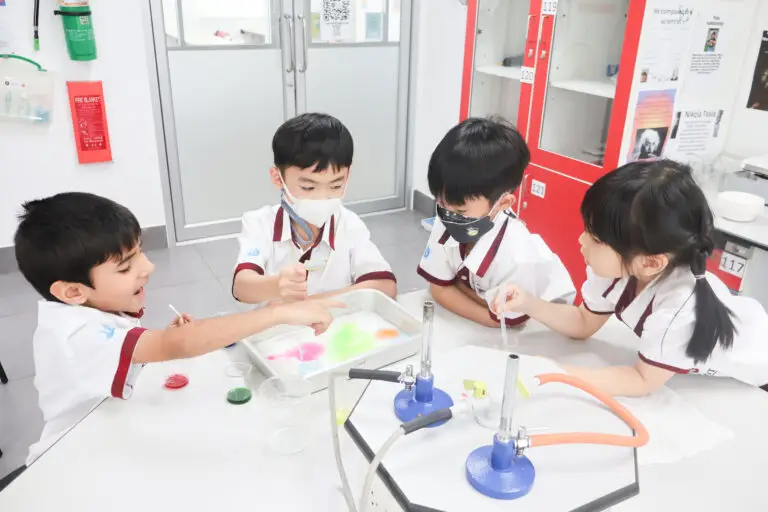 PYP student doing experiment - Primary years programme at ascot